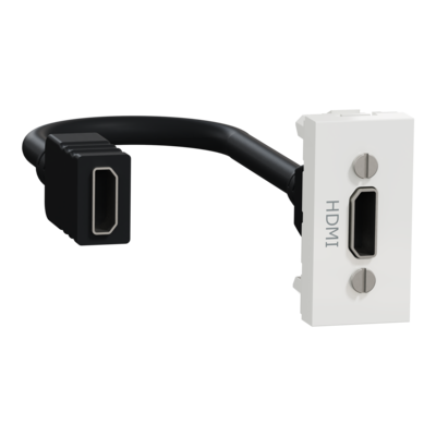 Unica - prise HDMI pr�connectoris�e - 1 module - Blanc - m�canisme seul