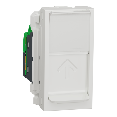Unica - prise de communication RJ45 simple - cat. 6 FTP - 1 module - Blanc - m�canisme seul