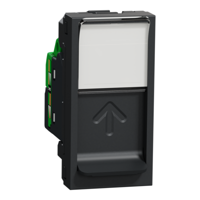 Unica - prise de communication RJ45 simple - cat. 6 FTP - 1 module - Anthracite - m�canisme seul