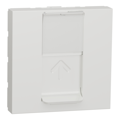 Unica - prise RJ45 simple - cat 6A blind� STP FTP - 2 mod - Blanc - m�ca seul