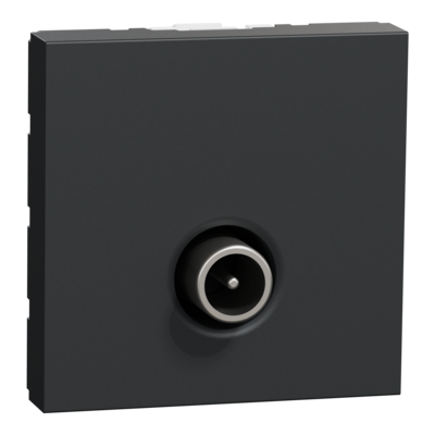 Unica - prise t�l�vision - TV m�le - individuel - 2 modules - Anthracite - m�canisme seul