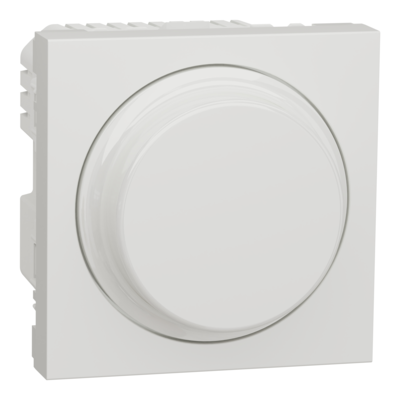 Unica - variateur rotatif universel - Blanc - m�canisme seul - lampe LED 230V RC 5-100VA RL 5-20VA / incandescent 230V 5-200 W / halog. 230V 5-150 W / halog. BT 12V transfo elec ou ferro-magn. 5-150 VA