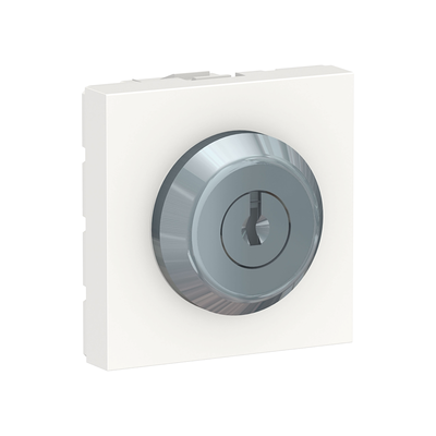 Unica - commande � cl� - 3 positions avec rappel au centre - 10A - 2 contacts NO ind�pendants - 2 modules - Blanc - m�canisme seul