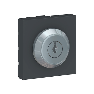 Unica - commande � cl� - 3 positions avec rappel au centre - 10A - 2 contacts NO ind�pendants - 2 modules - Anthracite - m�canisme seul