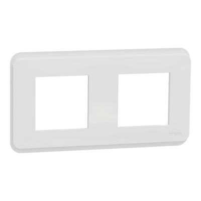 Unica Pro - plaque de finition - Blanc - 2 postes