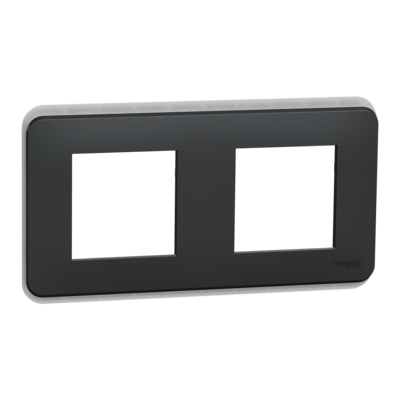 Unica Pro - plaque de finition - Anthracite - 2 postes