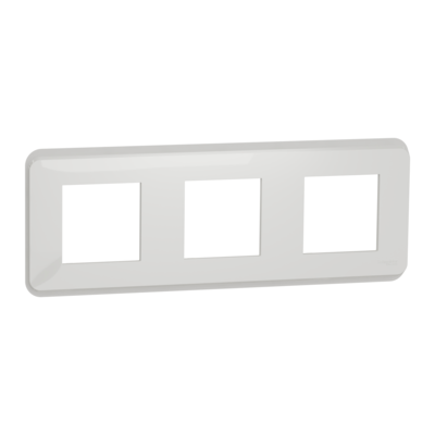 Unica Pro - plaque de finition - Blanc - 3 postes