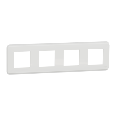 Unica Pro - plaque de finition - Blanc - 4 postes