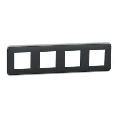 Unica Pro - plaque de finition - Anthracite - 4 postes