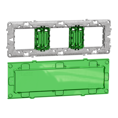 Unica - support de fixation 6-8 modules / 3 postes avec protection de chantier - zamac