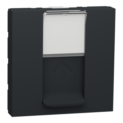 Unica - prise de communication pour 1 connecteur RJ45 Keystone/Systimax - 2 modules - Anthracite - m�canisme seul