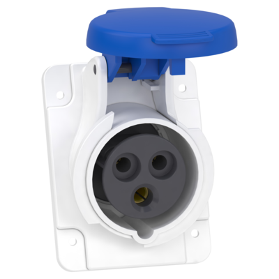 Mureva - socle de prise inclin�e -16A - 2P+T - 200-250 V CA- IP44 - � vis