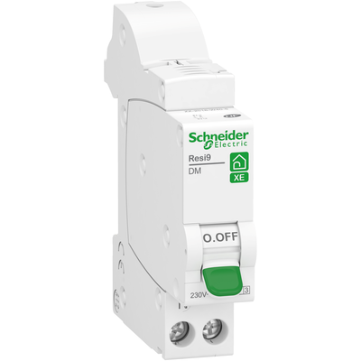 Resi9 XE - Disjoncteur embrochable - 1P + N - 32 A - Courbe D - Largeur : 2 pas de 9 mm - blanc RAL 9003 - CE - NF - Icn 3000 A � 230 V CA 50 Hz selon EN/IEC 60898-1 - Classe de limitation : 3 selon EN/IEC 60898-1