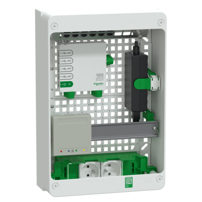 Resi9 Coffret VDI 13M2R - Switch  5ports PoE - 2 prises - grade 3TV 6xRJ45 cat6a