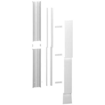 Resi9 - kit goulotte - 13 modules - 2 compartiments 185mm + 60mm + 5 clip + 2 capot + kit patte de fixation de coffret + 1 cloison + 1 corps de goulotte - RoHS - H 2600mm - P 63mm - L 254mm - blanc RAL 9003
