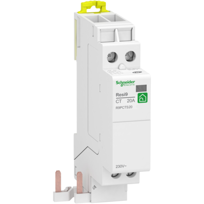 Resi9 XP CT - contacteur - 2F - 20A - Tension circuit de commande : 230 V CA 50/60 Hz - contr�le � distance - pr�-�quip� peignable XP - NF - Largeur : 2 pas de 9 mm - blanc RAL 9003 - IP20