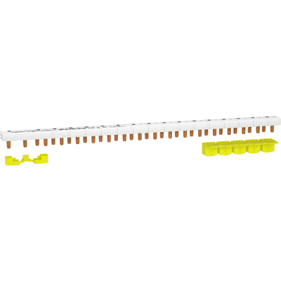 Resi9 XP - Peigne de raccordement - 1P+N - 18 modules de 18 mm - Ie 63A 40�C - Ue 230VCA Ph/N - d�coupable - Livr� avec cache dent de 5 mod. - CE - Pas de raccordement : t�te 18mm | d�part : 9mm - blanc RAL 9003