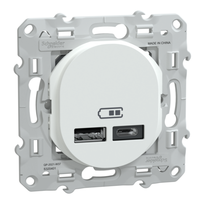 Ovalis - double chargeur USB A+C 12W -