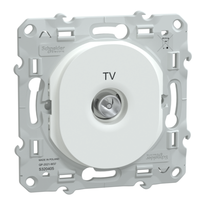 Ovalis - prise TV simple - Blanc
