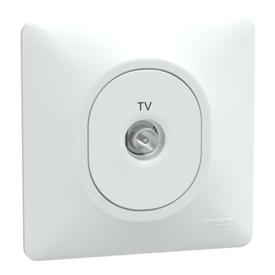 Ovalis - prise TV simple - Blanc -