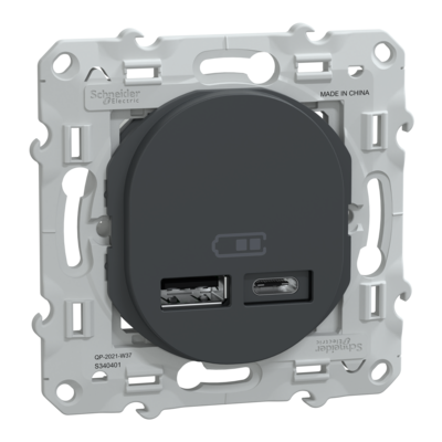 Ovalis - double chargeur USB A+C 12W -