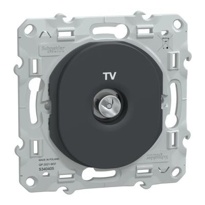 Ovalis - prise TV simple - Anthracite