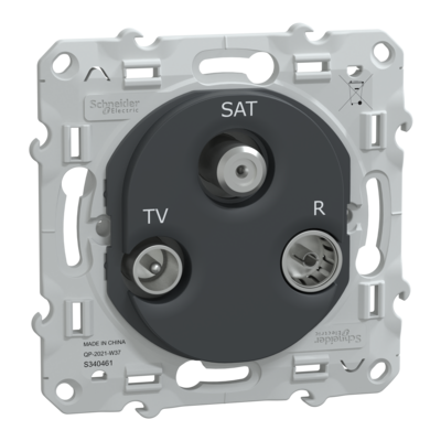 Ovalis - prise TV-R-SAT - Anthracite