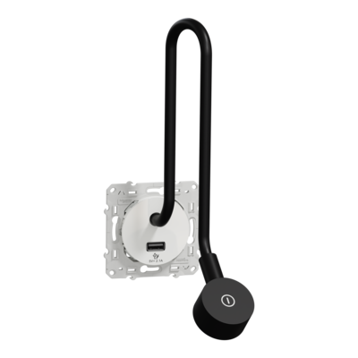 Odace - liseuse - avec prise USB-A - 2,1A - blanc
