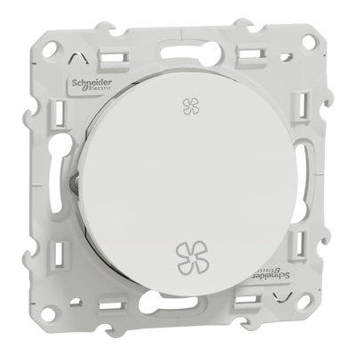 Odace - bouton-poussoir double - blanc (RAL 9003) - brillant - Fixation par vis - 3 bornes sans vis - 10 A - 250 V CA 50/60 Hz - IK04 - IP21 D - couvercle de protection peinture - Certifi� NF