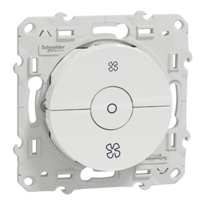 Odace - Va-et-vient | 3 positions - blanc (RAL 9003) - brillant - Fixation par vis - 3 bornes sans vis - 6 AX - 250 V CA 50/60 Hz - IK04 - IP21 D - couvercle de protection peinture - Certifi� NF