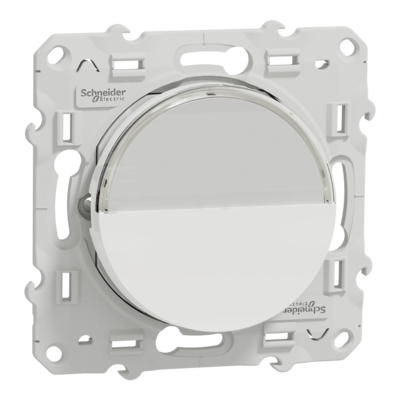 Odace - bouton-poussoir - blanc (RAL 9003) - brillant - Fixation par vis - 2 bornes sans vis - 10 A - 250 V CA 50/60 Hz - IK04 - IP21 D - couvercle de protection peinture - Certifi� NF