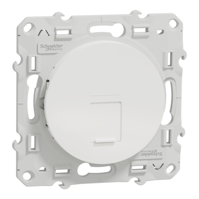 Odace, prise RJ45 Blanc, sans connecteur (empreinte Infraplus)