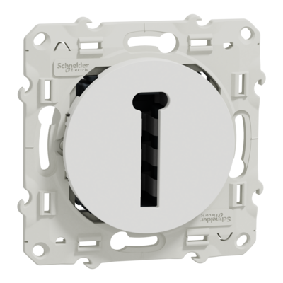 Odace - prise de t�l�phone - France Telecom 8 contacts - couleur blanc RAL 9003 - m�canisme avec cadre en plastique - montage encastr� - fixation par vis - couvercle de protection peinture - bornes � vis - qt� 10