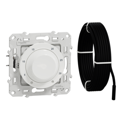 Odace, thermostat Blanc, 10 A pour plancher chauffant, livr� avec sonde
