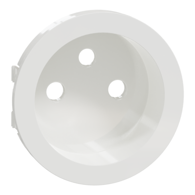 Odace Blanc, enjoliveur seul prise de courant 2P+T 16A