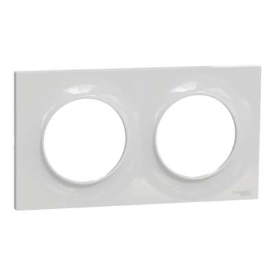 Odace - Styl - plaque - gris (Pantone 3C) - 2 postes horizontal 71mm | 2 postes vertical 71mm - lot de 5 - Vente par quantit� indivisible de 1 - H 85mm - L 156mm - P 10mm - IK04 - IP21 D - sans halog�ne