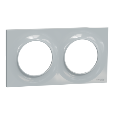 Odace - Styl - plaque - pierre (Pantone 429C) - 2 postes horizontal 71mm | 2 postes vertical 71mm - lot de 5 - Vente par quantit� indivisible de 1 - H 85mm - L 156mm - P 10mm - IK04 - IP21 D - sans halog�ne