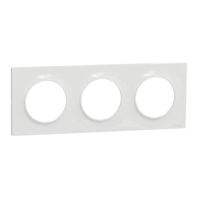 Odace - Styl - plaque - blanc (RAL 9003) - 3 postes horizontal 71mm | 3 postes vertical 71mm - lot de 5 - Vente par quantit� indivisible de 1 - H 85mm - L 227mm - P 10mm - IK04 - IP21 D - sans halog�ne