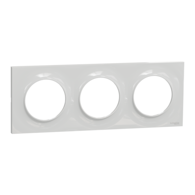 Odace - Styl - plaque - gris (Pantone 3C) - 3 postes horizontal 71mm | 3 postes vertical 71mm - lot de 5 - Vente par quantit� indivisible de 1 - H 85mm - L 227mm - P 10mm - IK04 - IP21 D - sans halog�ne