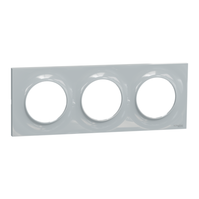 Odace - Styl - plaque - pierre (Pantone 429C) - 3 postes horizontal 71mm | 3 postes vertical 71mm - lot de 5 - Vente par quantit� indivisible de 1 - H 85mm - L 227mm - P 10mm - IK04 - IP21 D - sans halog�ne