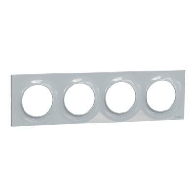 Odace - Styl - plaque - pierre (Pantone 429C) - 4 postes horizontal 71mm | 4 postes vertical 71mm - lot de 5 - Vente par quantit� indivisible de 1 - H 85mm - L 298mm - P 10mm - IK04 - IP21 D - sans halog�ne