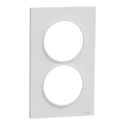 Odace - Styl - plaque - blanc (RAL 9003) - 2 postes vertical 57mm - lot de 5 - Vente par quantit� indivisible de 1 - H 142mm - L 85mm - P 10mm - IK04 - IP21 D - sans halog�ne