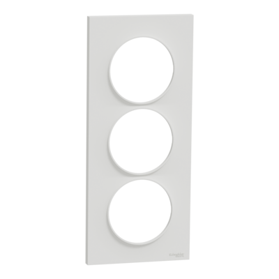 Odace - Styl - plaque - blanc (RAL 9003) - 3 postes vertical 57mm - lot de 5 - Vente par quantit� indivisible de 1 - H 199mm - L 85mm - P 10mm - IK04 - IP21 D - sans halog�ne