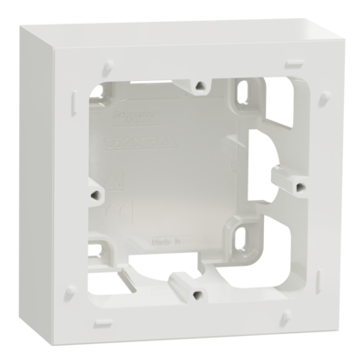 Odace - Styl - bo�te de montage pour m�canisme - en saillie - blanc RAL9003 - 1 poste - 4 pr�d�coupes - lot de 4