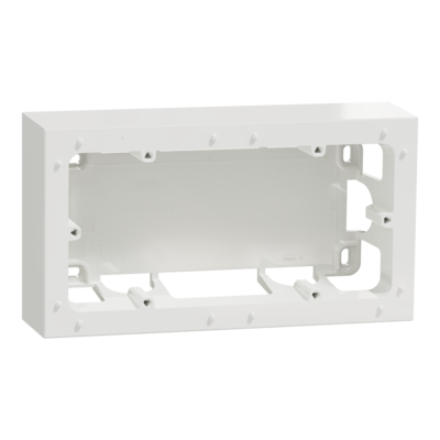 Odace - Styl - bo�te de montage pour m�canisme - en saillie - blanc RAL9003 - 2 postes - entraxe 71mm - 4 pr�d�coupes - lot de 2