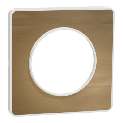 Odace - Touch - plaque - blanc et aluminium bross� (RAL 9003) - 1 poste - qt� 10 - Vente par quantit� indivisible de 1 - H 85mm - L 85mm - P 10mm - IK04 - IP21 D - sans halog�ne