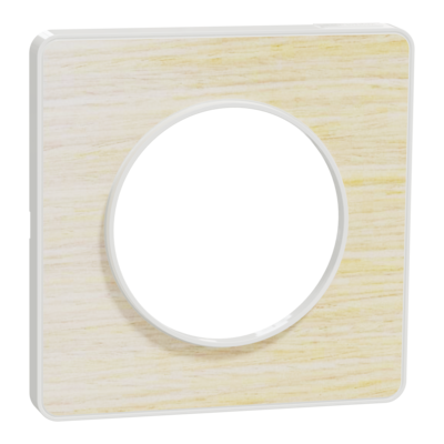 Odace - Touch - plaque - blanc et bois nordique (RAL 9003) - 1 poste - qt� 10 - Vente par quantit� indivisible de 1 - H 85mm - L 85mm - P 10mm - IK04 - IP21 D - sans halog�ne