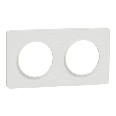 Odace - Touch - plaque - blanc (RAL 9003) - 2 postes horizontal 71mm | 2 postes vertical 71mm - qt� 10 - Vente par quantit� indivisible de 1 - H 85mm - L 156mm - P 10mm - IK04 - IP21 D - sans halog�ne