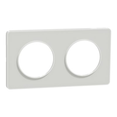 Odace - Touch - plaque - blanc et translucide blanc (RAL 9003) - 2 postes horizontal 71mm | 2 postes vertical 71mm - lot de 5 - Vente par quantit� indivisible de 1 - H 85mm - L 156mm - P 10mm - IK04 - IP21 D - sans halog�ne