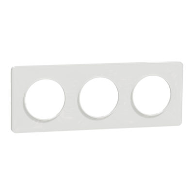 Odace - Touch - plaque - blanc (RAL 9003) - 3 postes horizontal 71mm | 3 postes vertical 71mm - lot de 5 - Vente par quantit� indivisible de 1 - H 85mm - L 227mm - P 10mm - IK04 - IP21 D - sans halog�ne